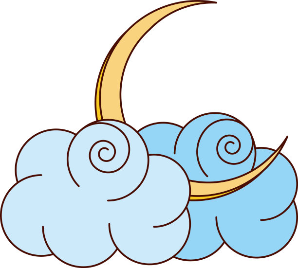 月亮云卡通图片下载