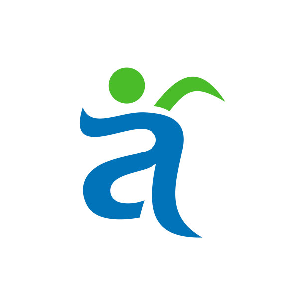 首字母抽象人跑标志设计图片下载