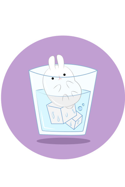 小兔子倒进一杯凉水里图片下载