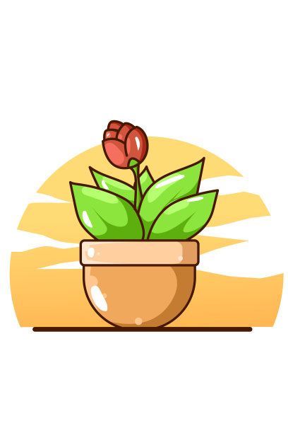 花在壶图标卡通图片下载