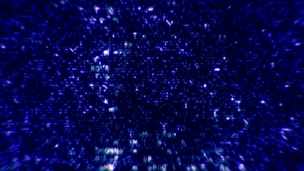 在黑色背景下挖掘人工智能混沌十六进制代码图片下载