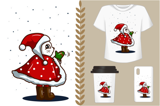 模型猫在圣诞服装摆动图片下载