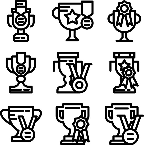 奖项图标或标志孤立标志符号图片下载