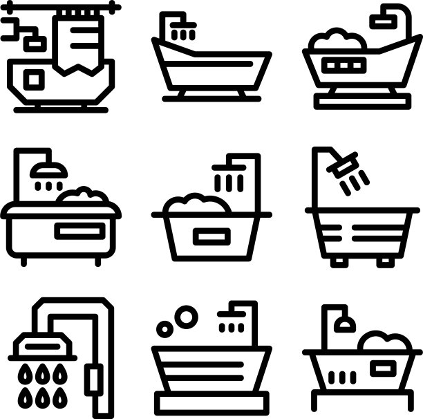 沐浴标志或标志孤立标志符号图片下载