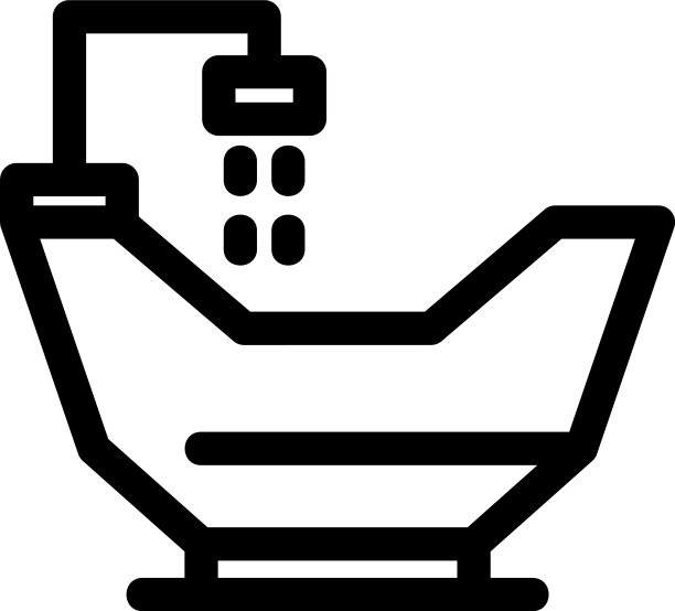 浴缸图标或标志孤立符号符号图片下载