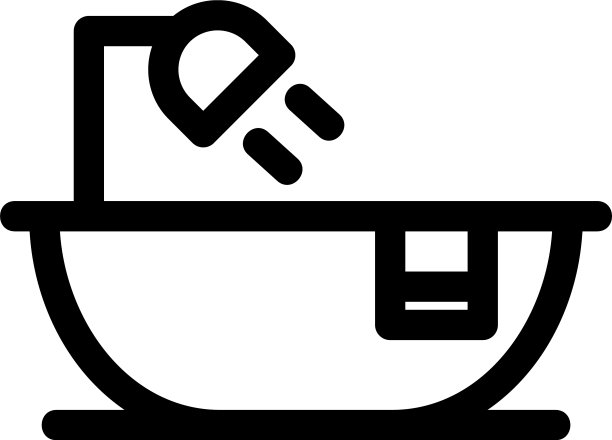 浴缸图标或标志孤立符号符号图片下载