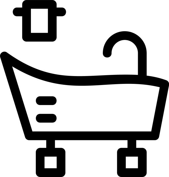 浴缸图标或标志孤立符号符号图片下载