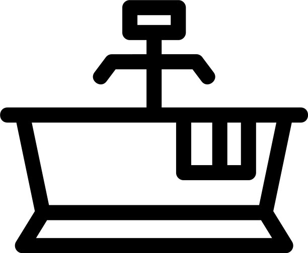 浴缸图标或标志孤立符号符号图片下载