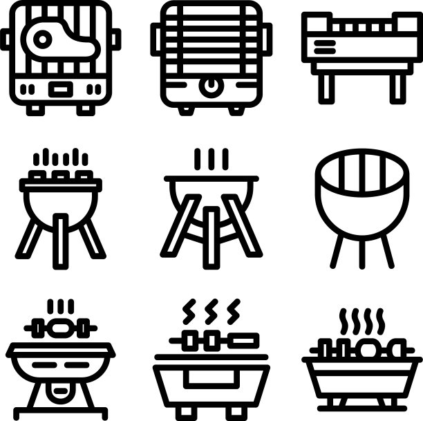 烧烤架图标或logo图片下载