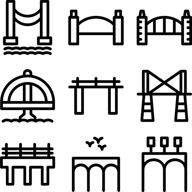 桥标或标志孤立标志符号图片下载