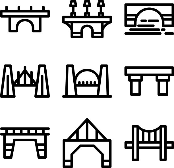 桥标或标志孤立标志符号图片下载