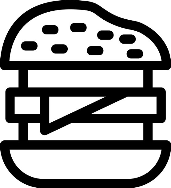汉堡图标或标志孤立标志符号图片下载