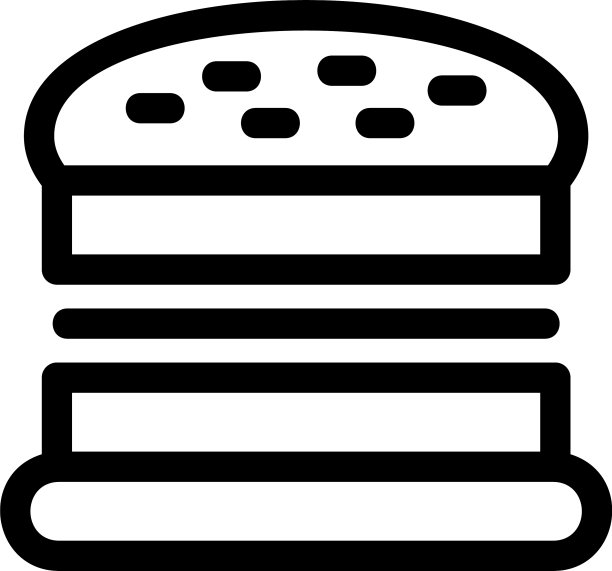 汉堡图标或标志孤立标志符号图片下载