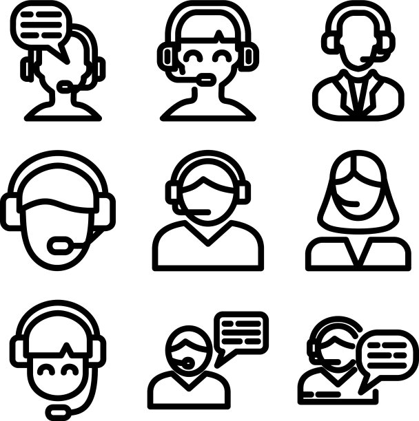 客户支持图标或标志孤立标志符号图片下载