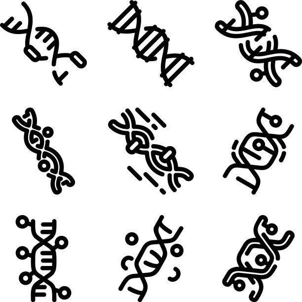 DNA螺旋图标或Logo图片下载