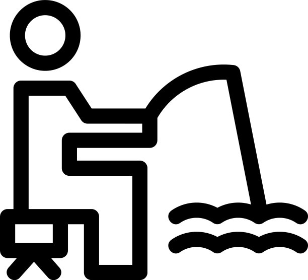 钓鱼标志或标志孤立标志符号图片下载