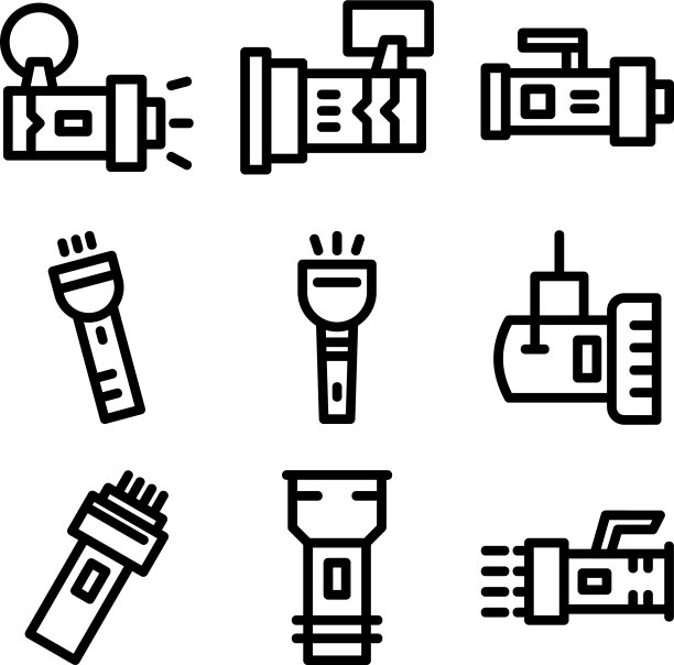 手电筒图标或标志孤立标志符号图片下载