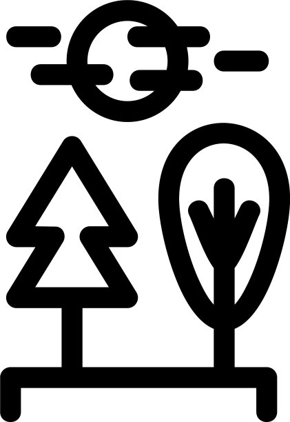 森林标志或标志孤立标志符号图片下载