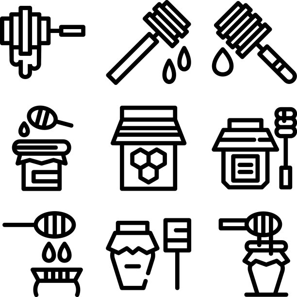 蜂蜜斗图标或标志孤立的标志符号图片下载