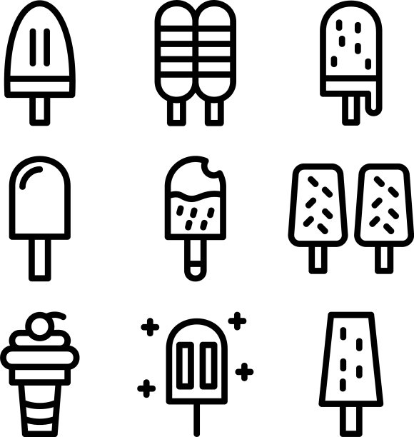 冰淇淋图标或标志孤立标志符号图片下载