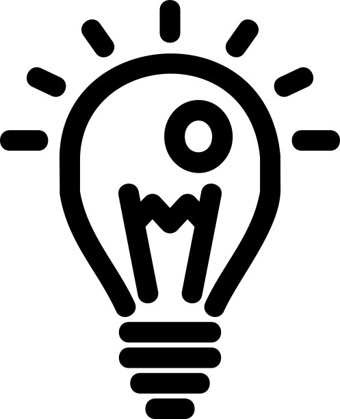 灯泡图标或标志孤立标志符号图片下载