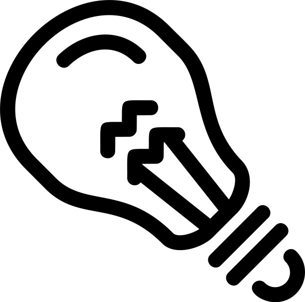 灯泡图标或标志孤立标志符号图片下载