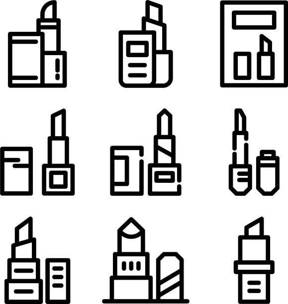 口红图标或标志孤立标志符号图片下载