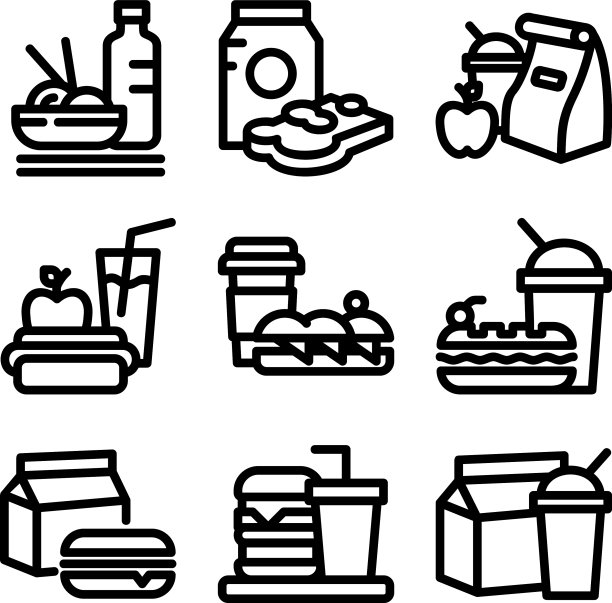孤立的午餐图标或logo标志符号图片下载
