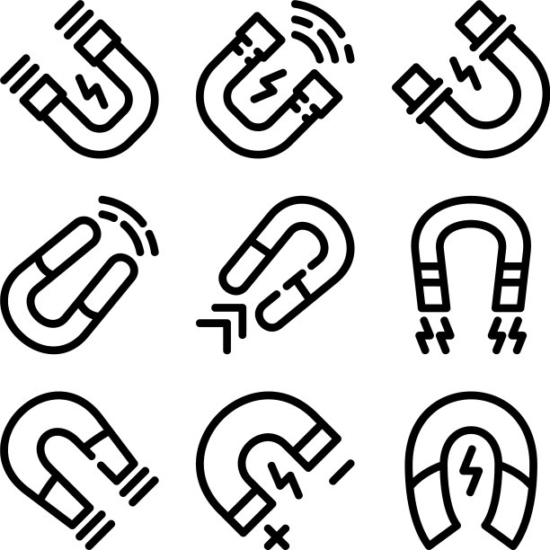 磁铁图标或标志孤立标志符号图片下载