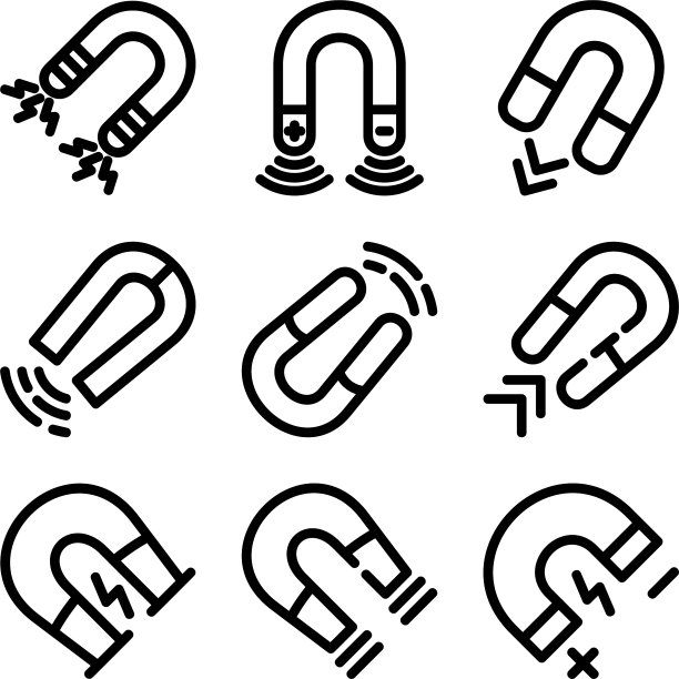 磁铁图标或标志孤立标志符号图片下载