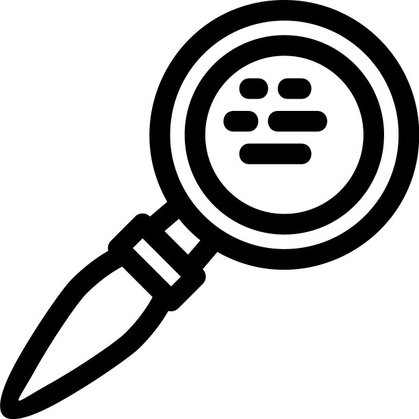 放大镜图标或logo独立标志符号图片下载