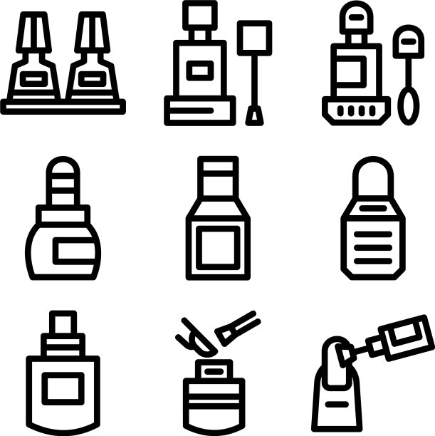 指甲油图标或标志孤立的标志符号图片下载