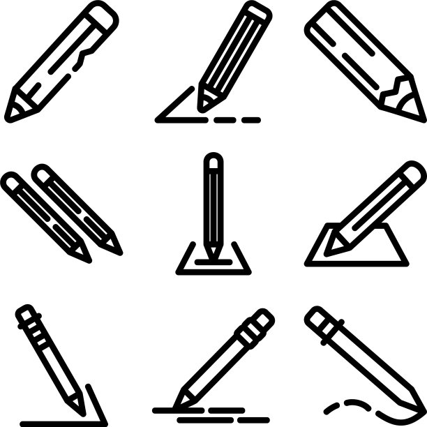 铅笔图标或标志孤立的标志符号图片下载