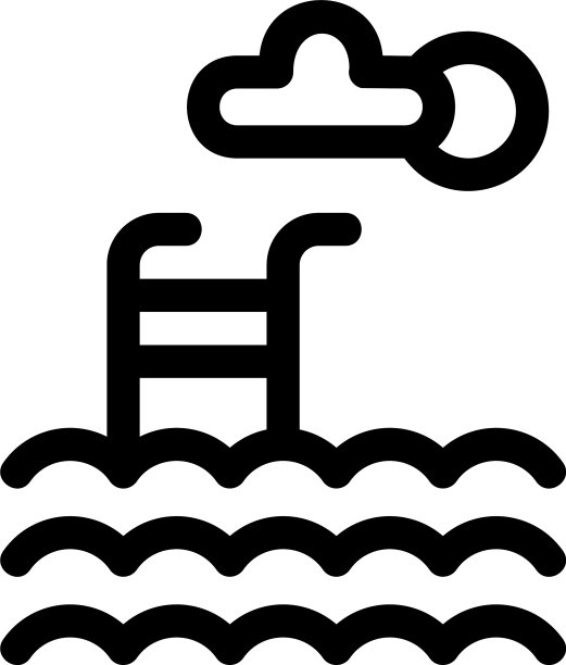 游泳池图标或标志孤立标志符号图片下载