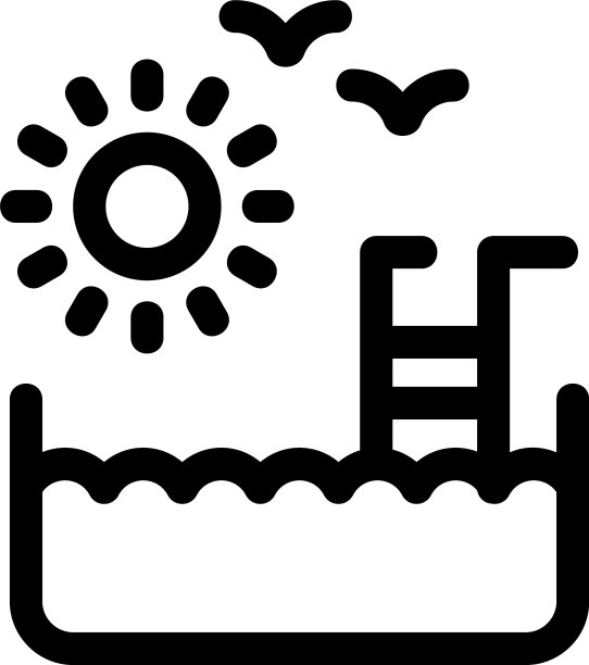 游泳池图标或标志孤立标志符号图片下载