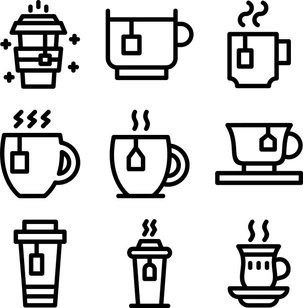 茶杯图标或logo独立标志符号图片下载