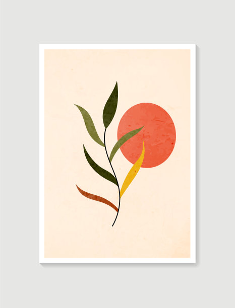 色彩柔和的当代艺术海报图片下载