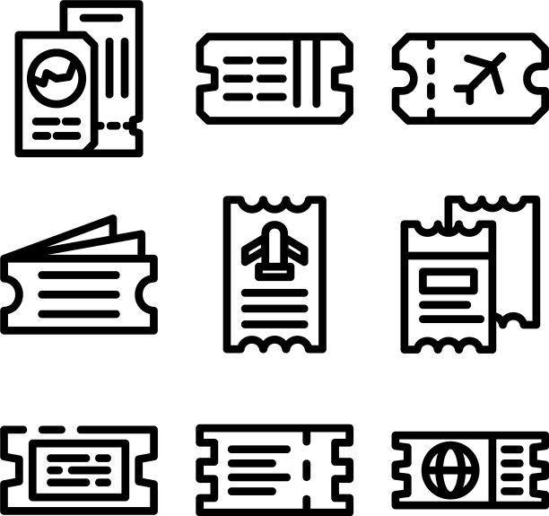 旅行票据图标或logo图片下载