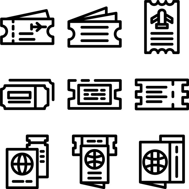 旅行票据图标或logo图片下载