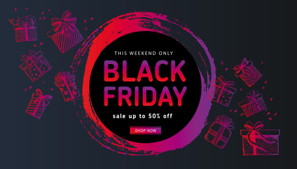 黑色星期五销售。礼品盒的涂鸦图标。手绘的风格。向量。图片下载