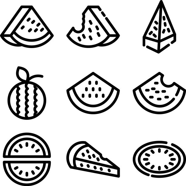 西瓜图标或标志孤立标志符号图片下载