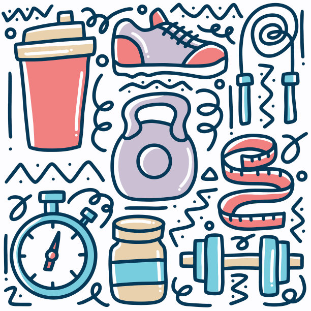 手绘体操运动涂鸦集图片下载