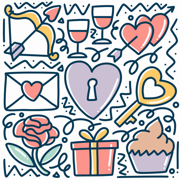 手绘关于爱的涂鸦集图片下载