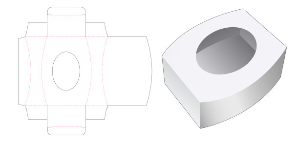 纸巾圆盒模切模板图片下载