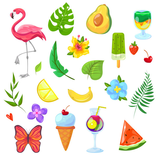 暑假元素集图片下载