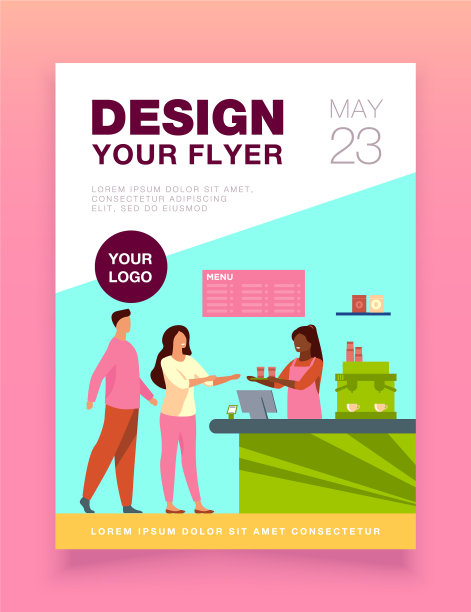 年轻人在咖啡馆点外卖咖啡图片下载