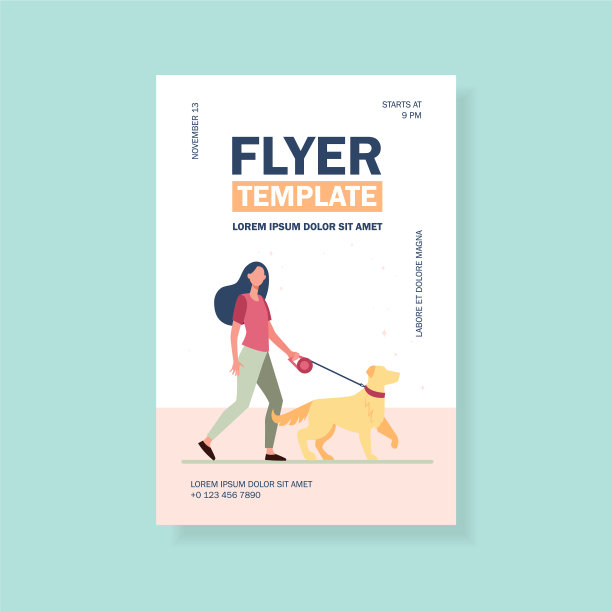 年轻女子牵着狗遛狗图片下载