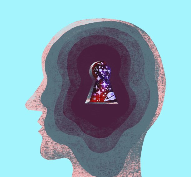 人头上有钥匙孔。心灵的力量图片下载