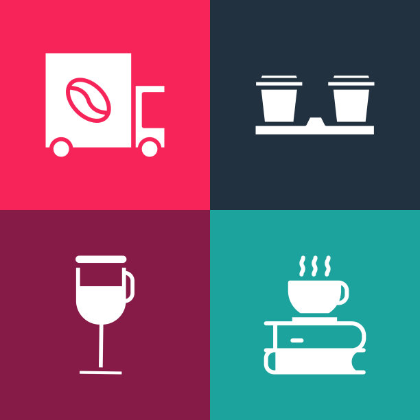 设置波普艺术咖啡杯和预定爱尔兰咖啡图片下载