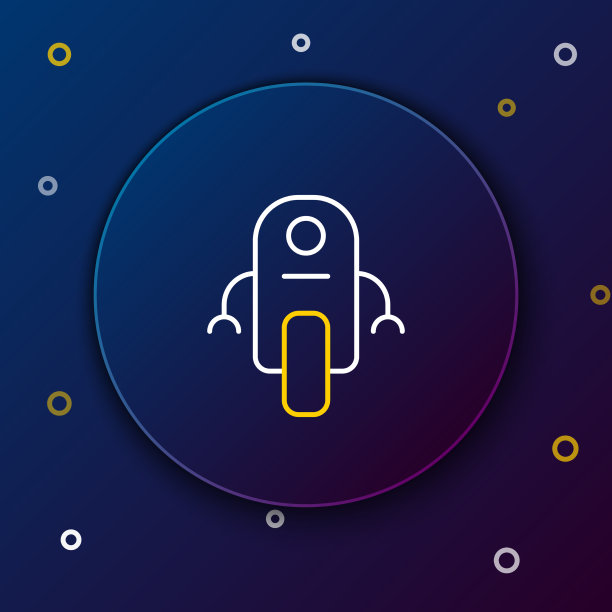 线机器人图标隔离在蓝色背景上图片下载